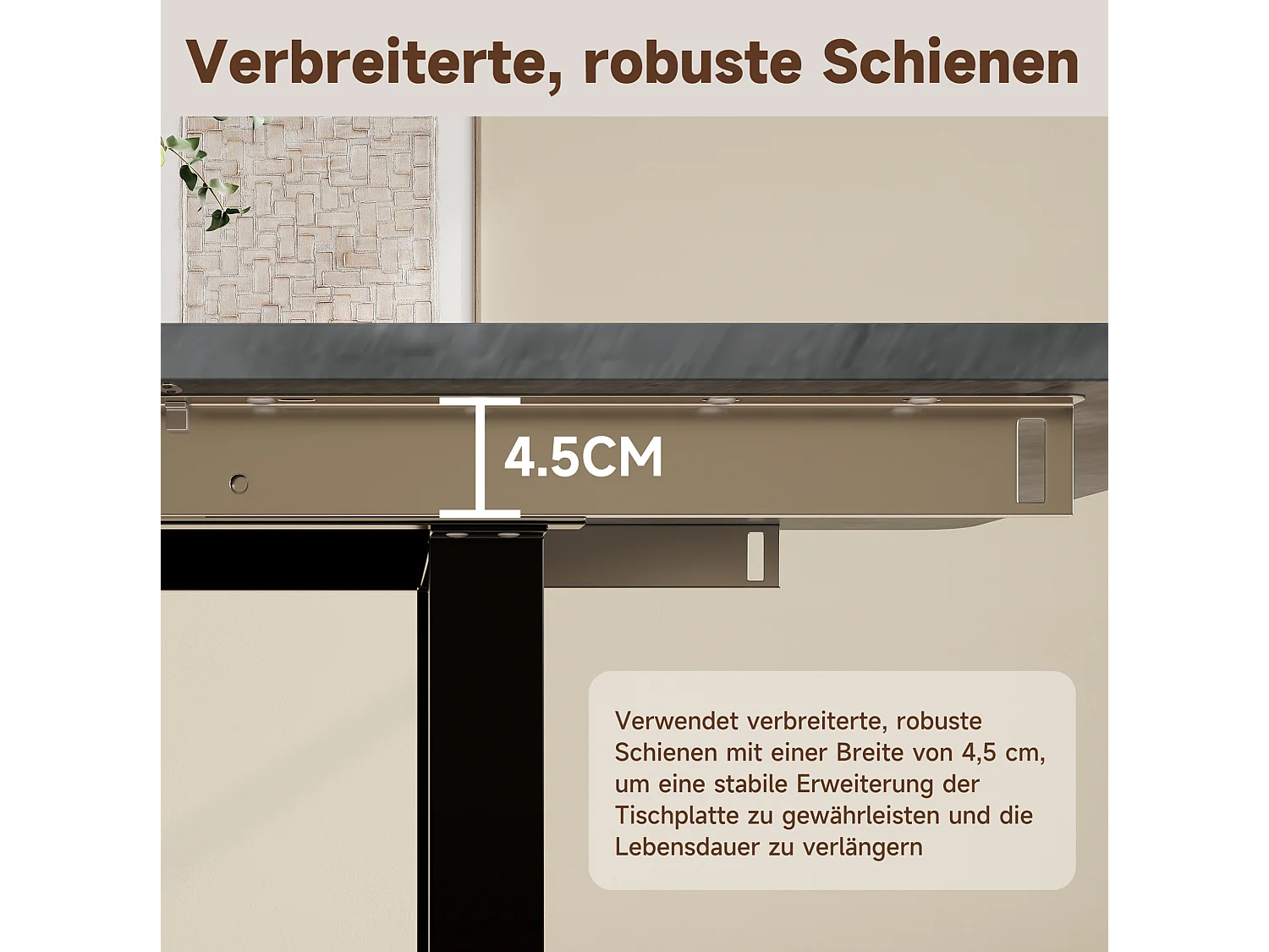 Tavolo da pranzo allungabile 140/180/220x80 cm per 6-10 persone - Grigio