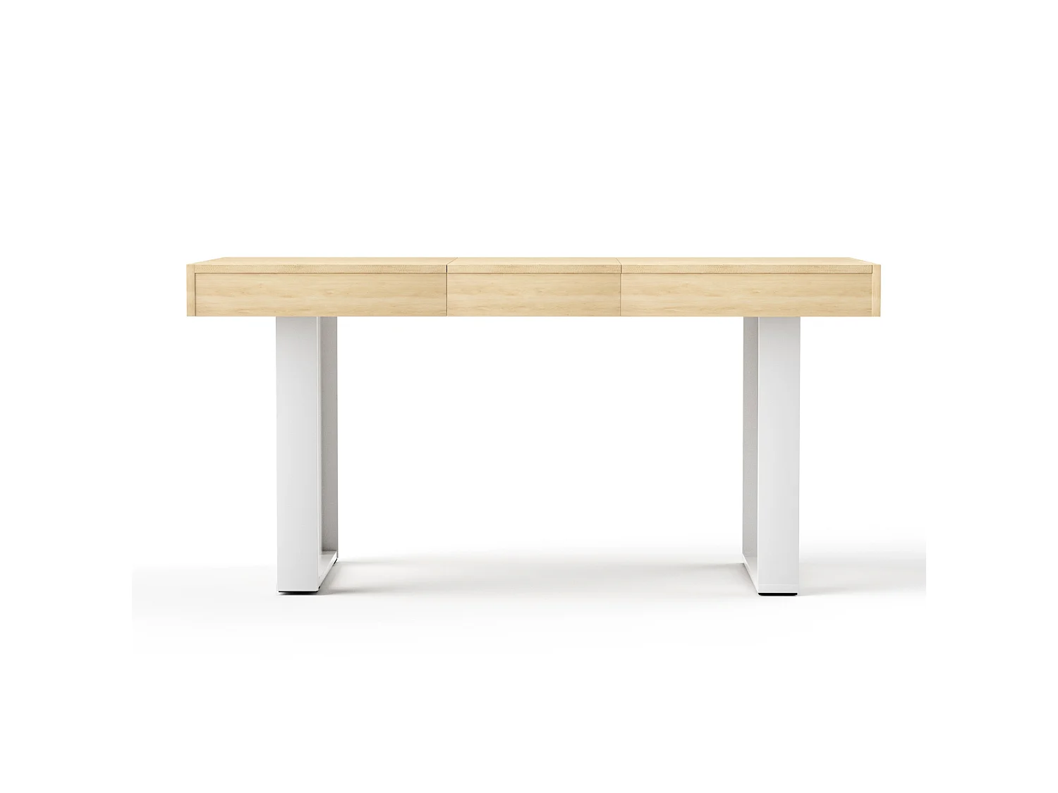 Tavolo da pranzo allungabile in stile retrò 120-160x75 cm - Naturale e bianco