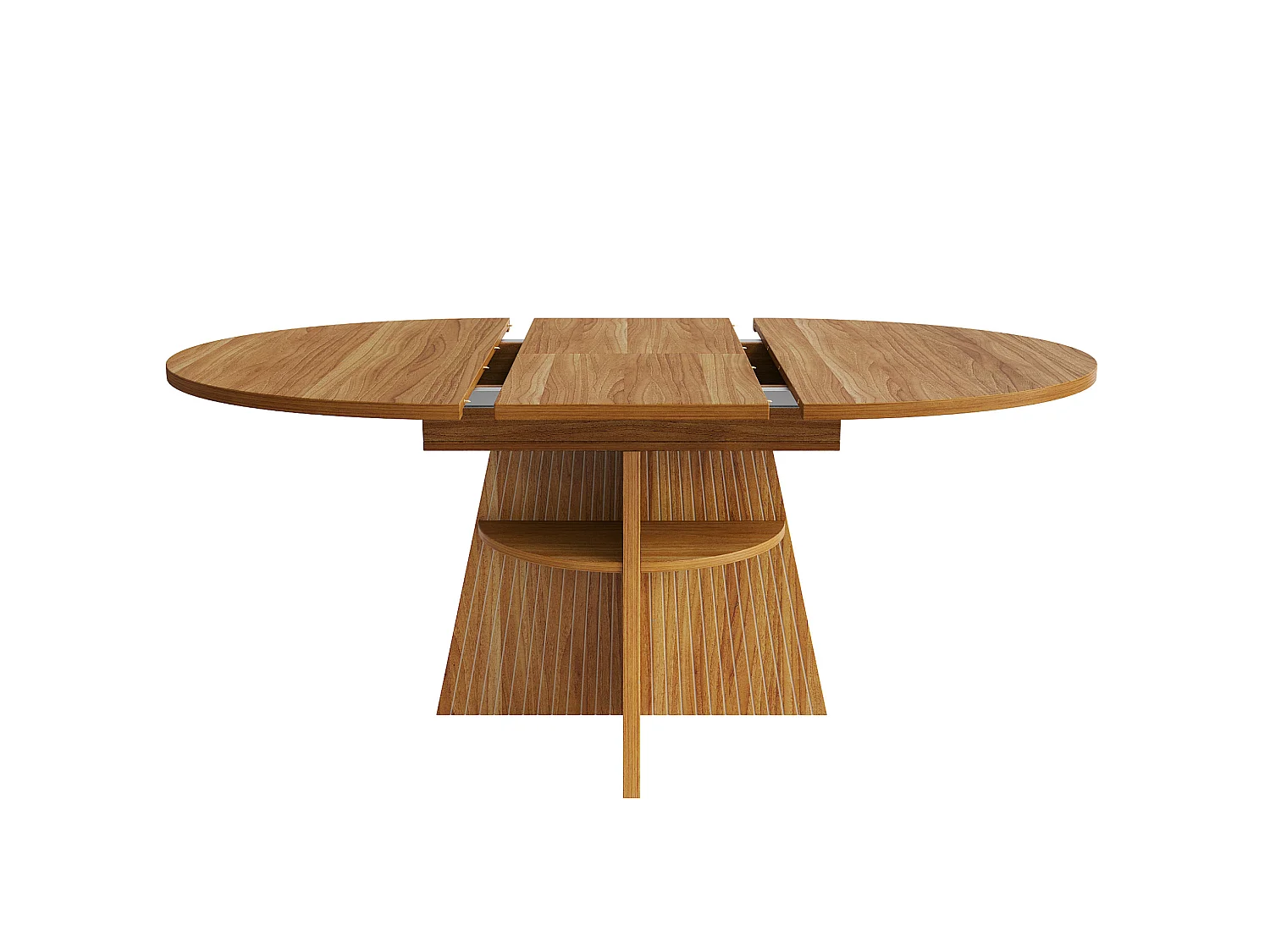Tavolo da pranzo allungabile 110-150 x 110 cm - Marrone scuro con ripiani