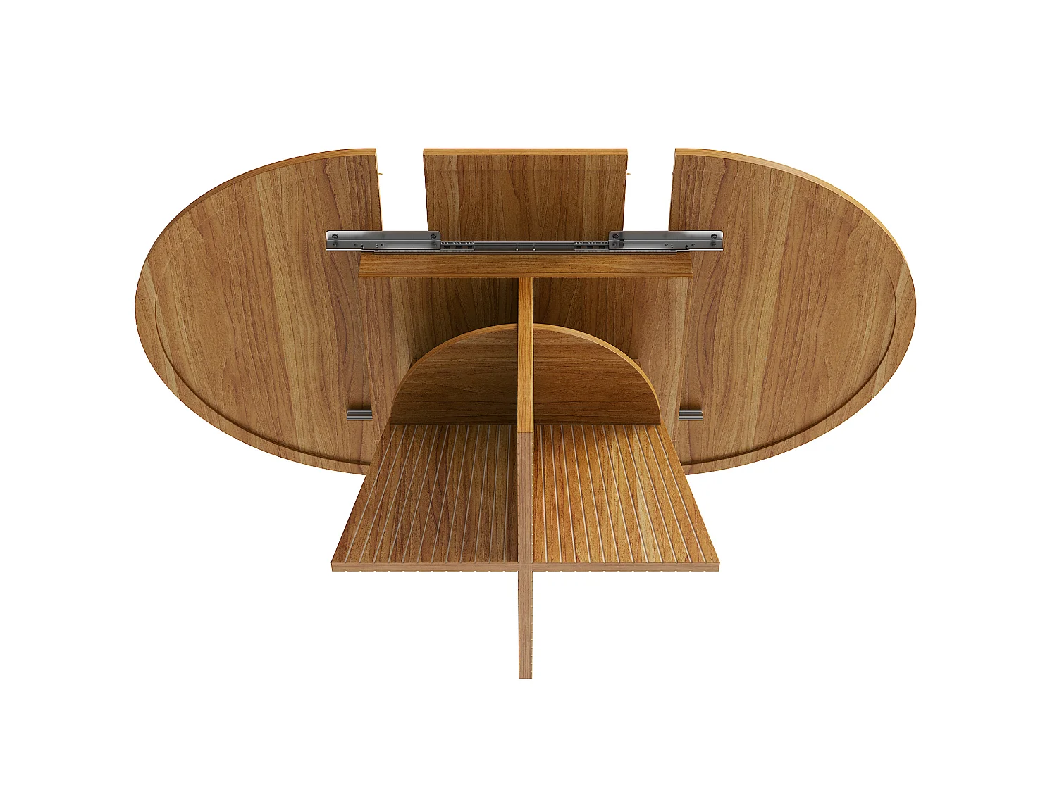 Tavolo da pranzo allungabile 110-150 x 110 cm - Marrone scuro con ripiani