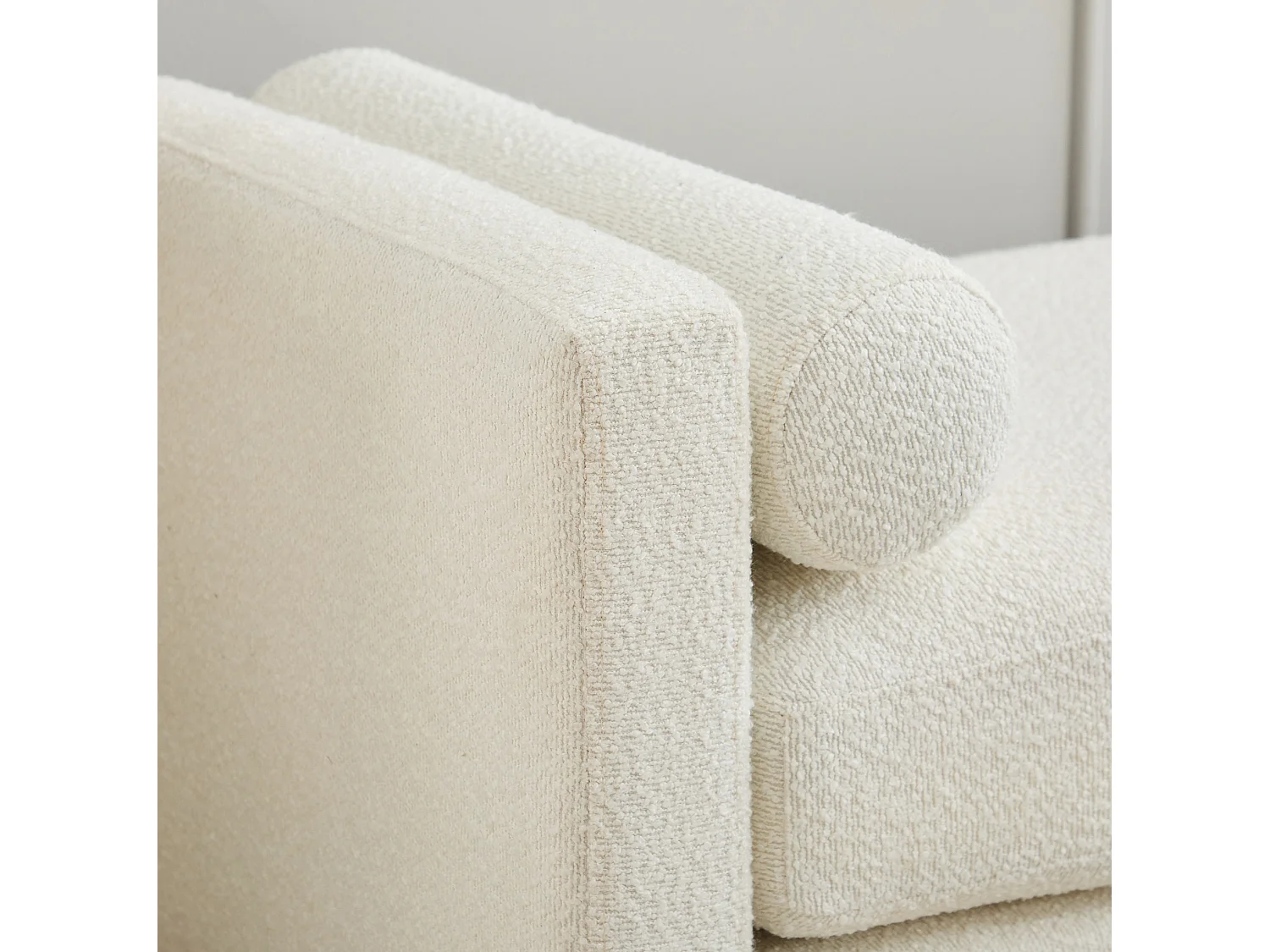 Banc d'entrée en bois et tissu avec 2 coussins - Ivoire 149x50x63.5 cm