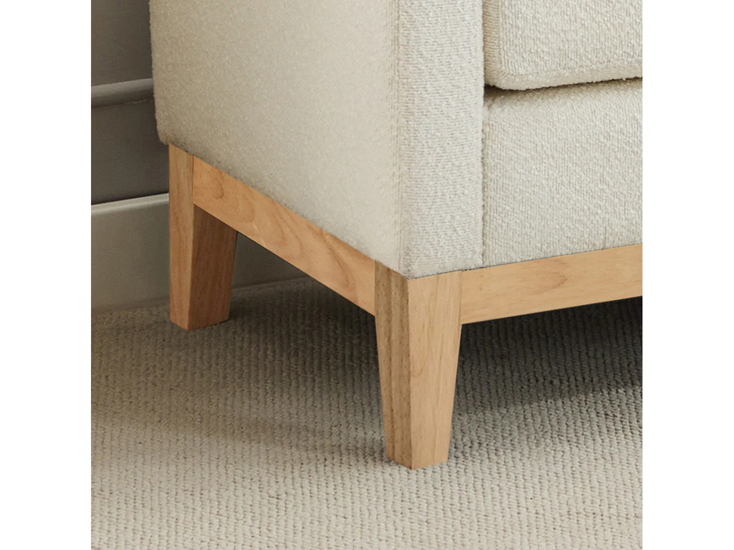 Banc d'entrée en bois et tissu avec 2 coussins - Ivoire 149x50x63.5 cm