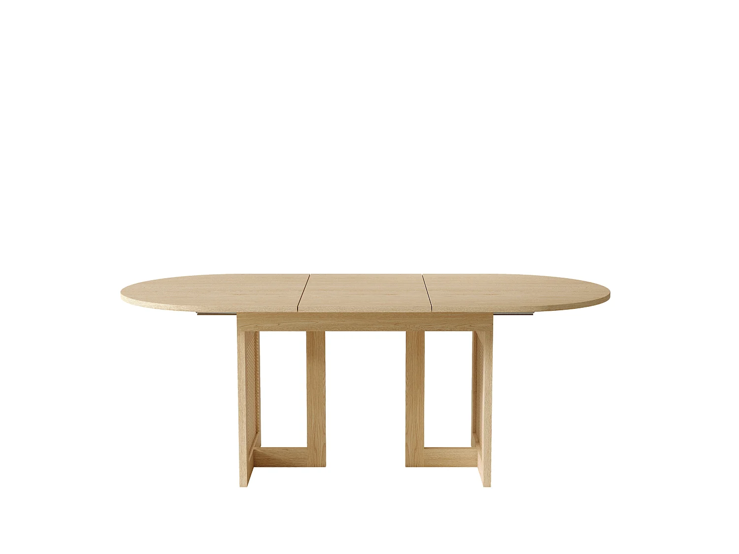 Tavolo da pranzo allungabile 120/160x80 cm con bordi arrotondati - Finitura naturale chiara