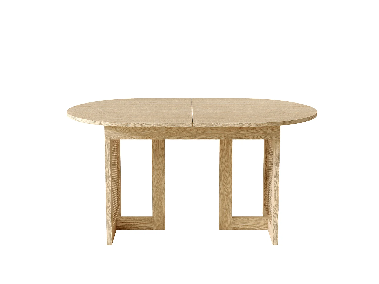 Tavolo da pranzo allungabile 120/160x80 cm con bordi arrotondati - Finitura naturale chiara