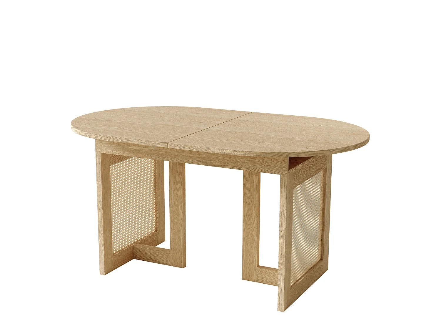 Tavolo da pranzo allungabile 120/160x80 cm con bordi arrotondati - Finitura naturale chiara