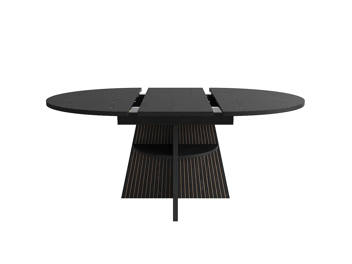 Tavolo da pranzo allungabile 110-150 x 110 cm - Nero con ripiani