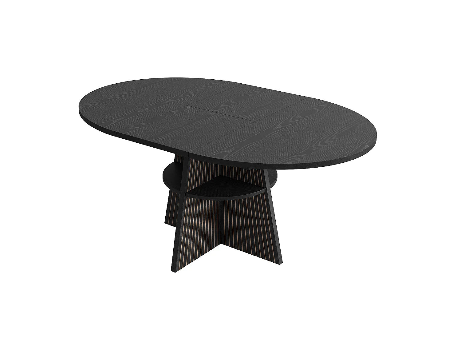 Tavolo da pranzo allungabile 110-150 x 110 cm - Nero con ripiani