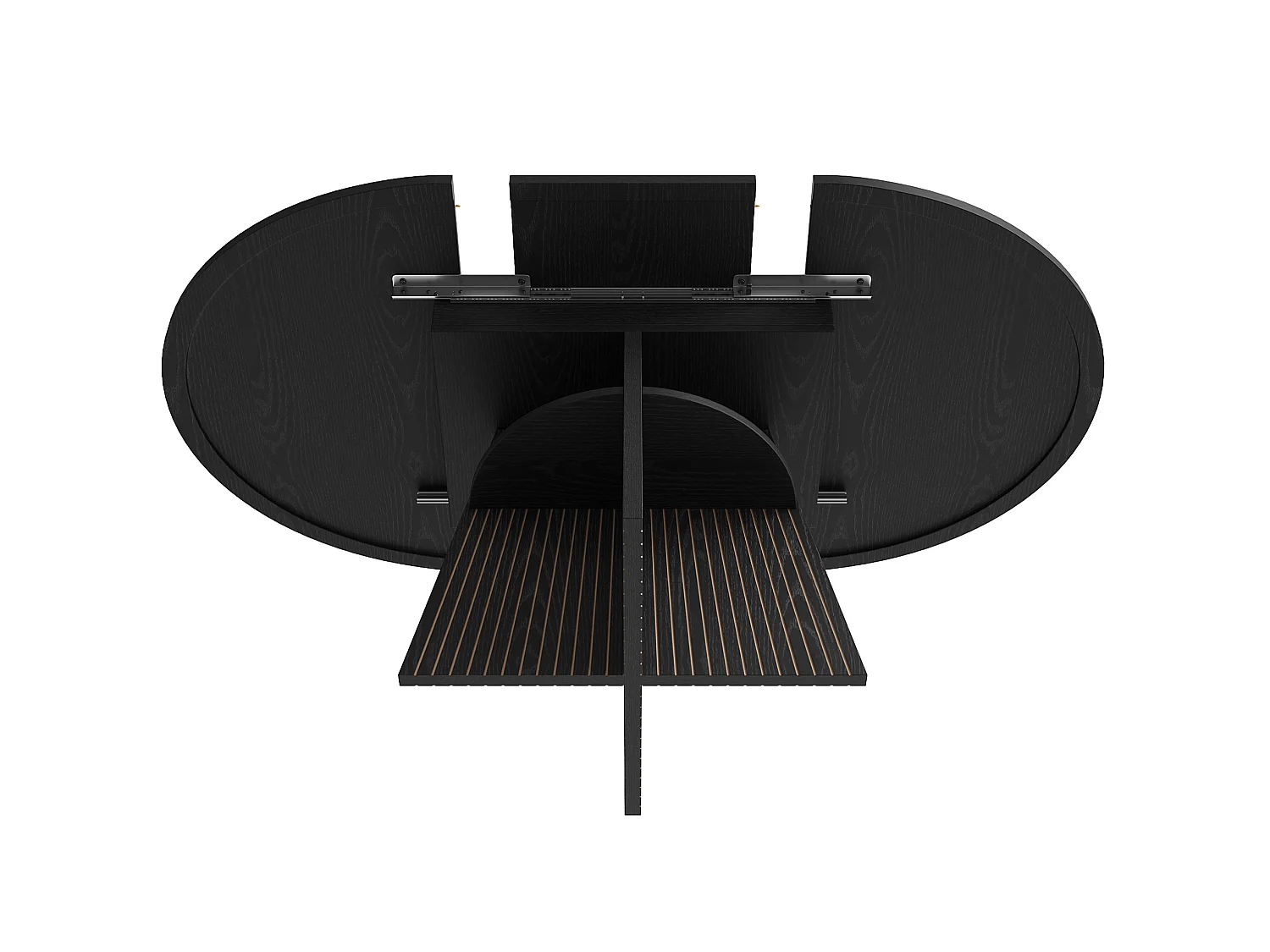 Tavolo da pranzo allungabile 110-150 x 110 cm - Nero con ripiani
