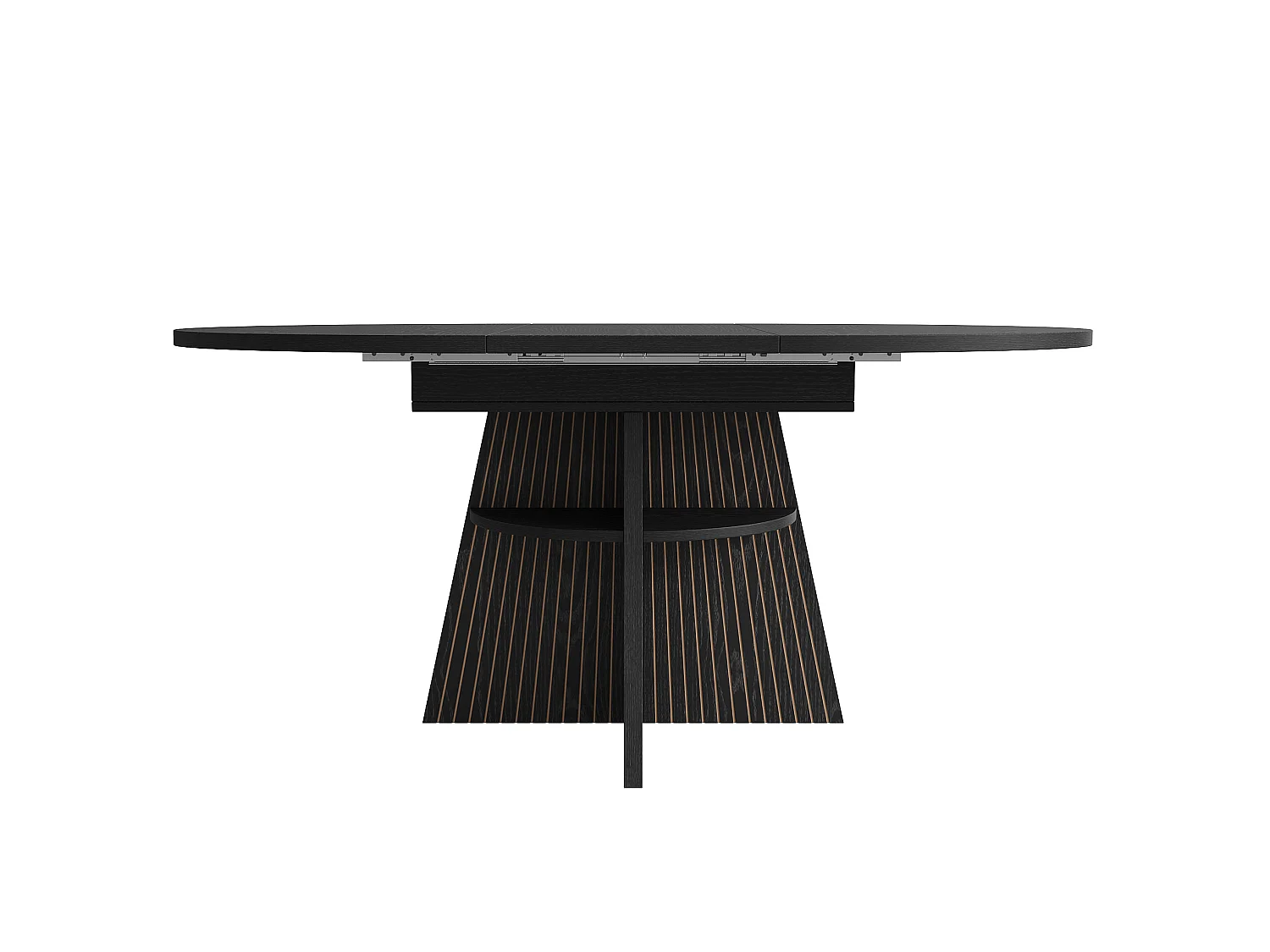 Tavolo da pranzo allungabile 110-150 x 110 cm - Nero con ripiani