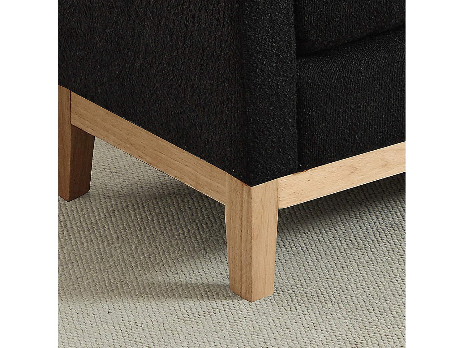 Banc d'entrée en bois et tissu avec 2 coussins - Noir 149x50x63.5 cm