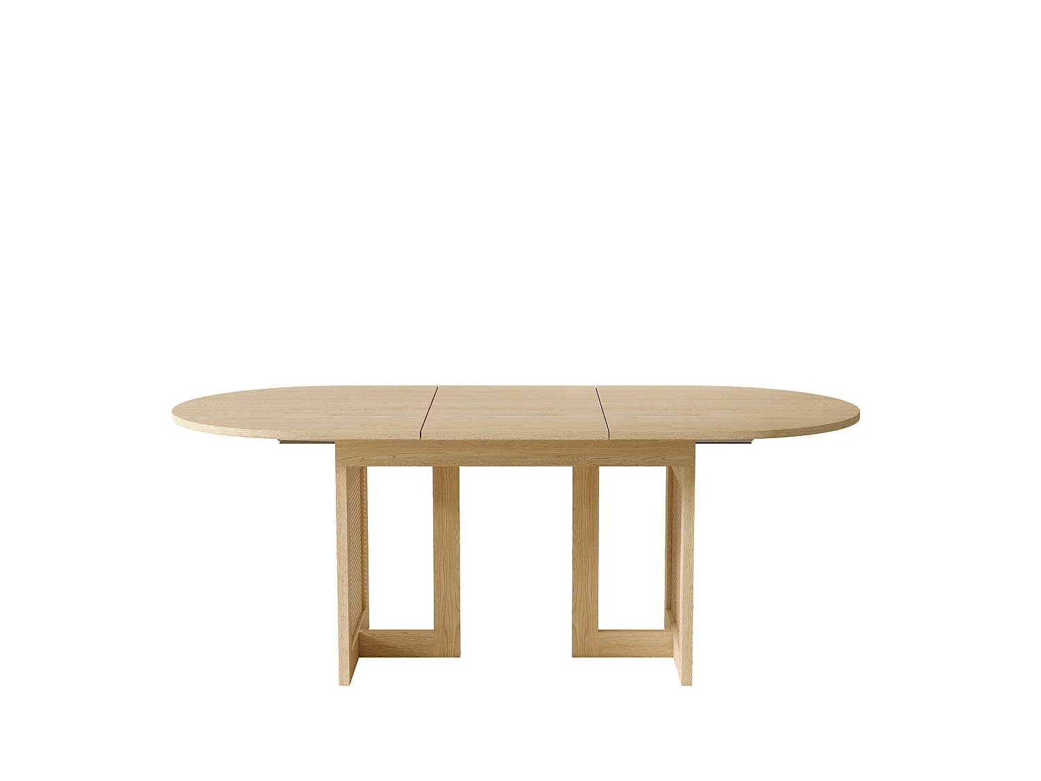 Table à manger extensible 150/200x90 cm avec bords arrondis - Pour 6-8 personnes - Naturel clair
