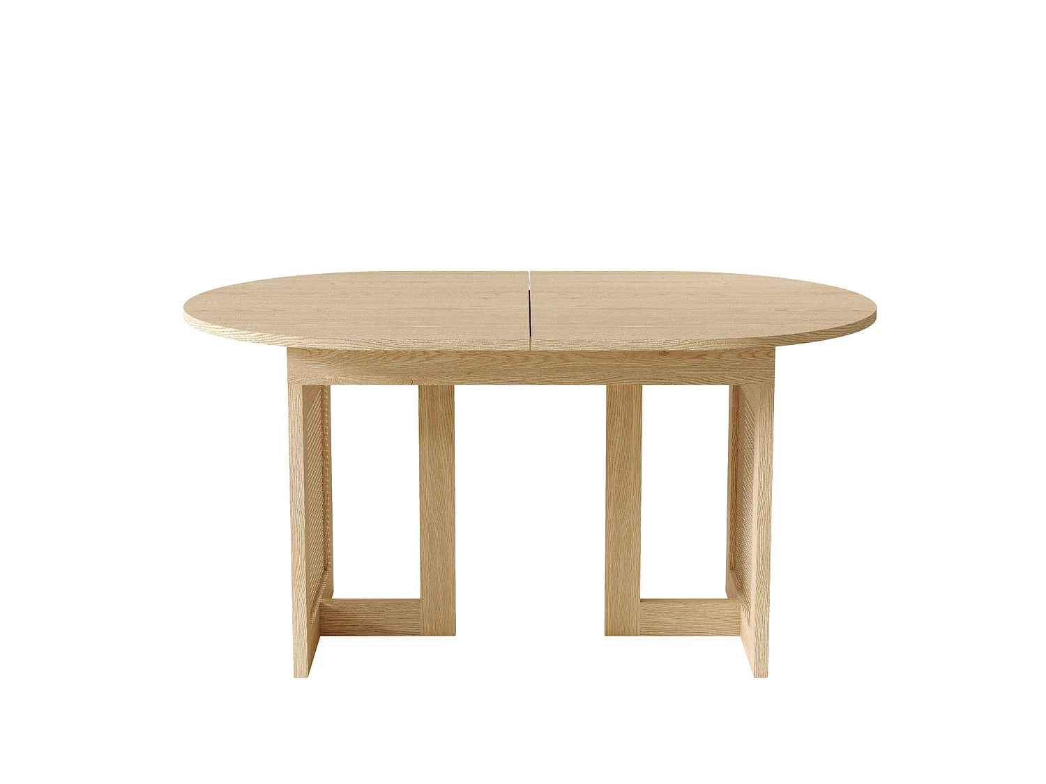 Table à manger extensible 150/200x90 cm avec bords arrondis - Pour 6-8 personnes - Naturel clair