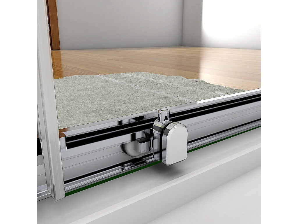 185 cm Box Doccia a Tre Lati Porta Scorrevole con Doppia Parete Fissa Vetro Temperato 5 mm Trasparente Telaio Cromato Lucido 145x80x80 cm