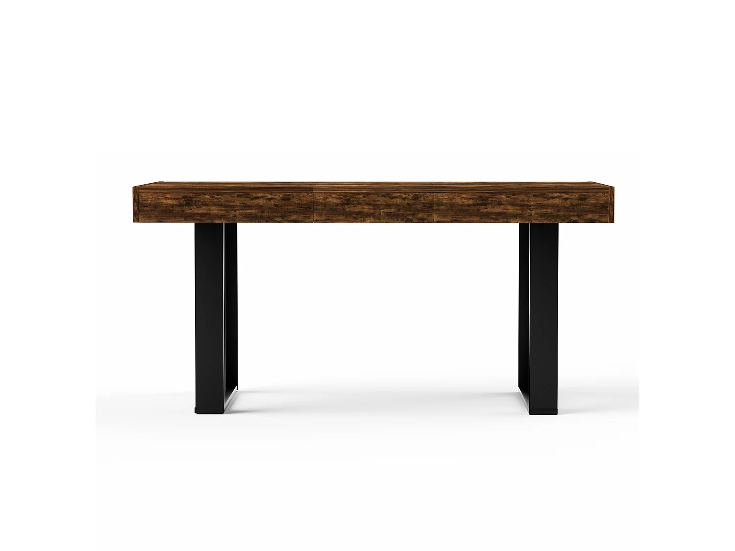 Tavolo da pranzo allungabile in stile retrò 120-160x75 cm - Marrone e nero