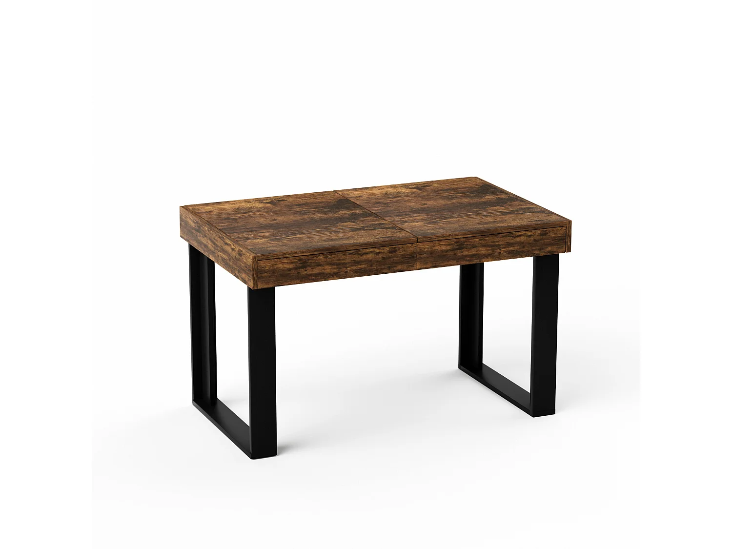 Tavolo da pranzo allungabile in stile retrò 120-160x75 cm - Marrone e nero