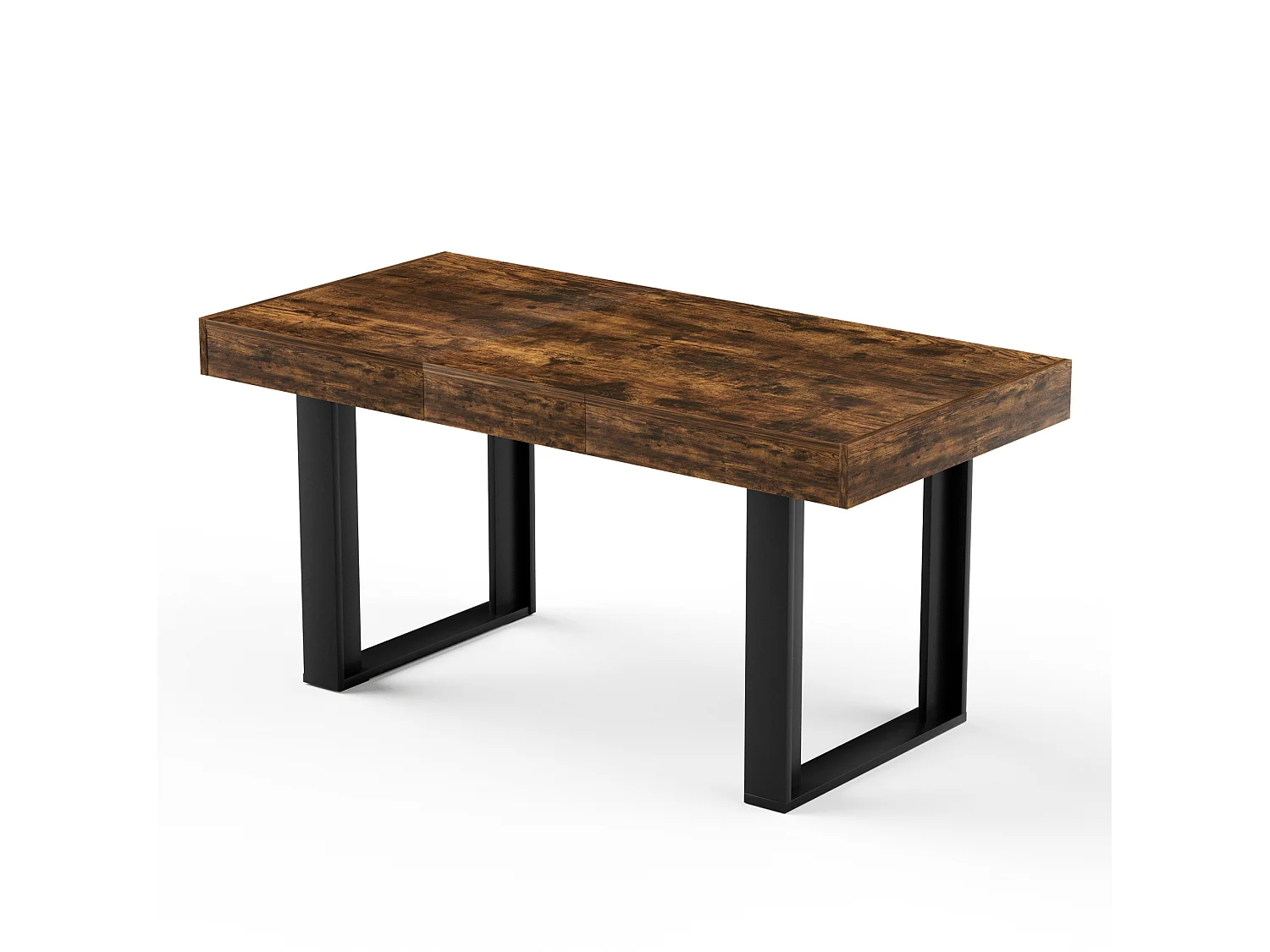 Tavolo da pranzo allungabile in stile retrò 120-160x75 cm - Marrone e nero
