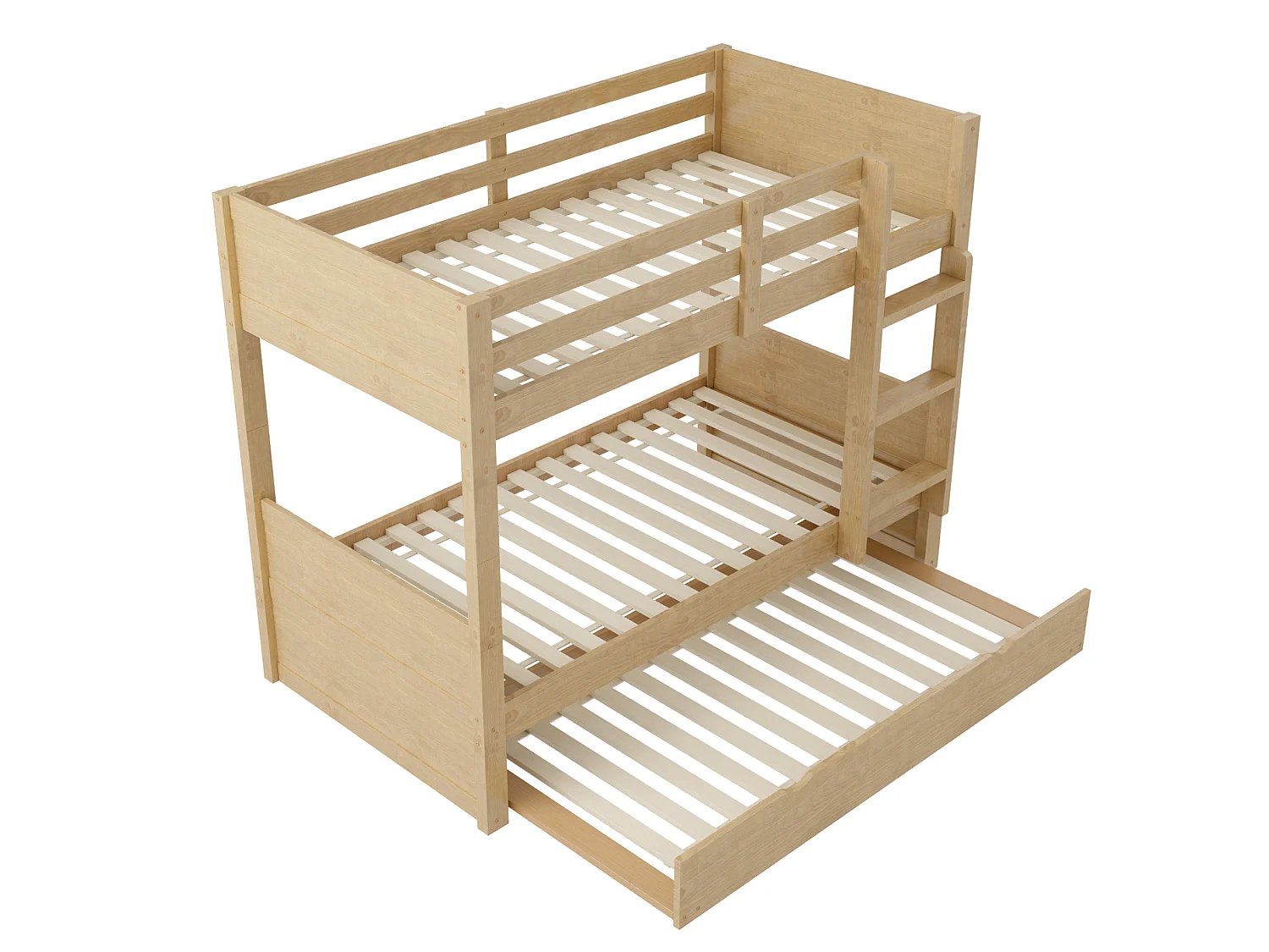 Beliche infantil 90x200 cm com cama auxiliar 90x190 cm convertível em cama individual - Cor madeira