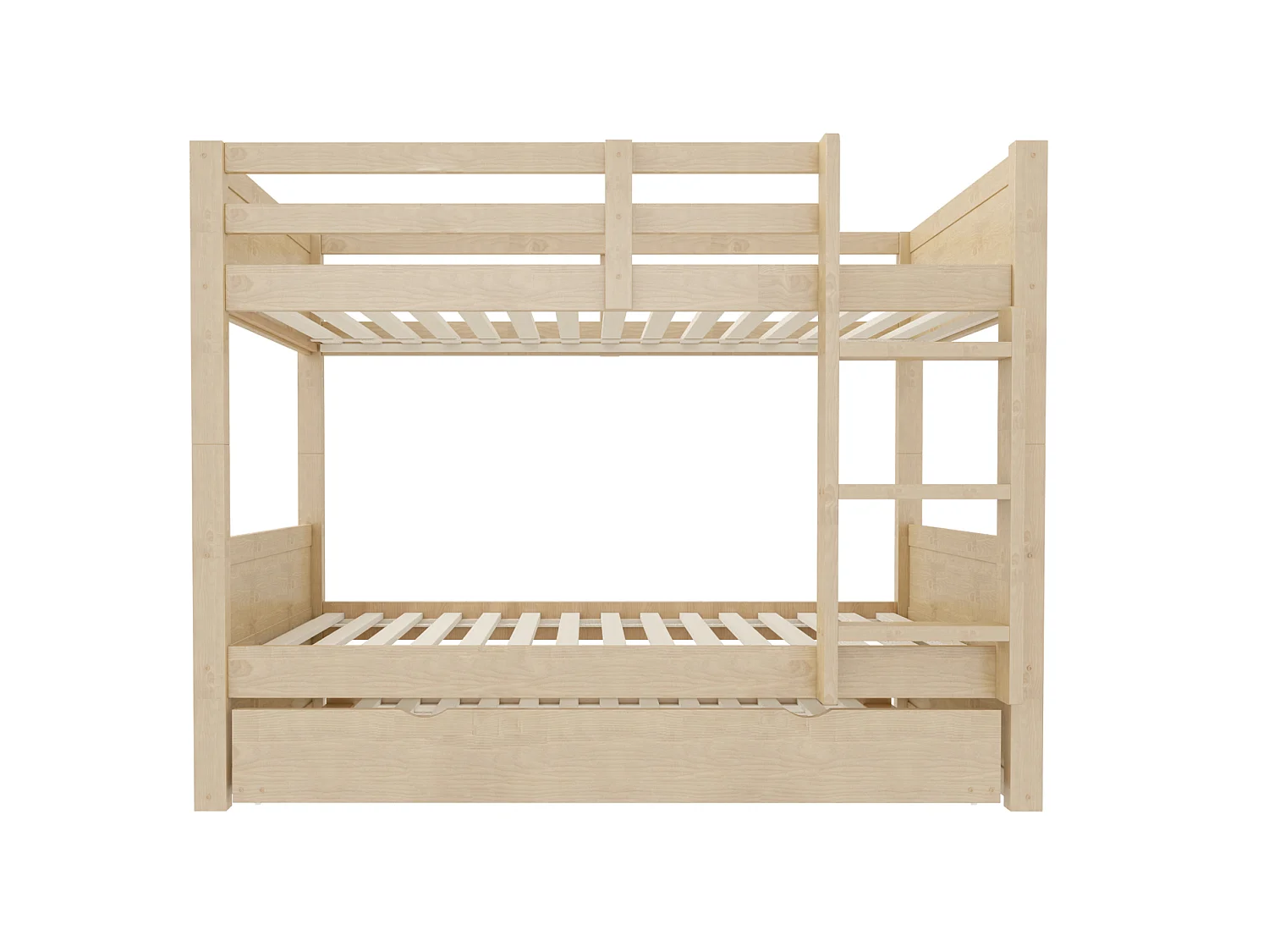 Beliche infantil 90x200 cm com cama auxiliar 90x190 cm convertível em cama individual - Cor madeira