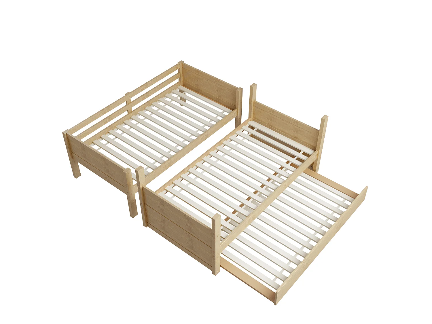 Beliche infantil 90x200 cm com cama auxiliar 90x190 cm convertível em cama individual - Cor madeira