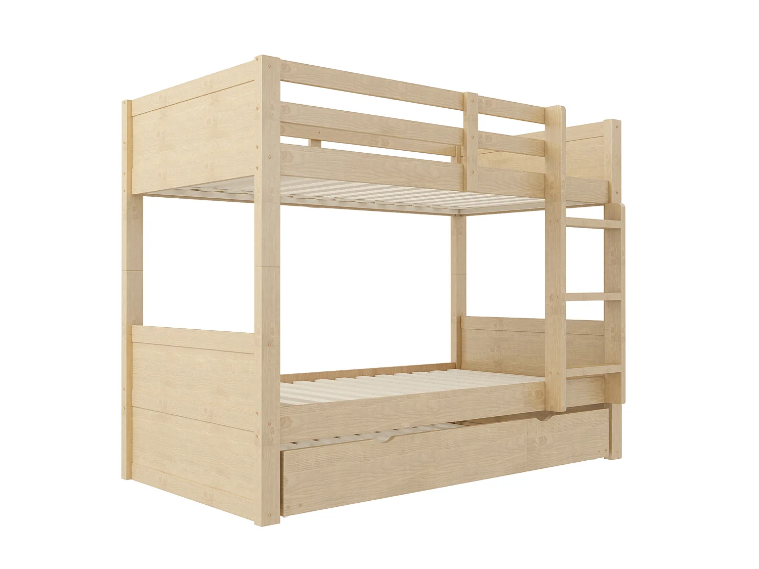 Beliche infantil 90x200 cm com cama auxiliar 90x190 cm convertível em cama individual - Cor madeira