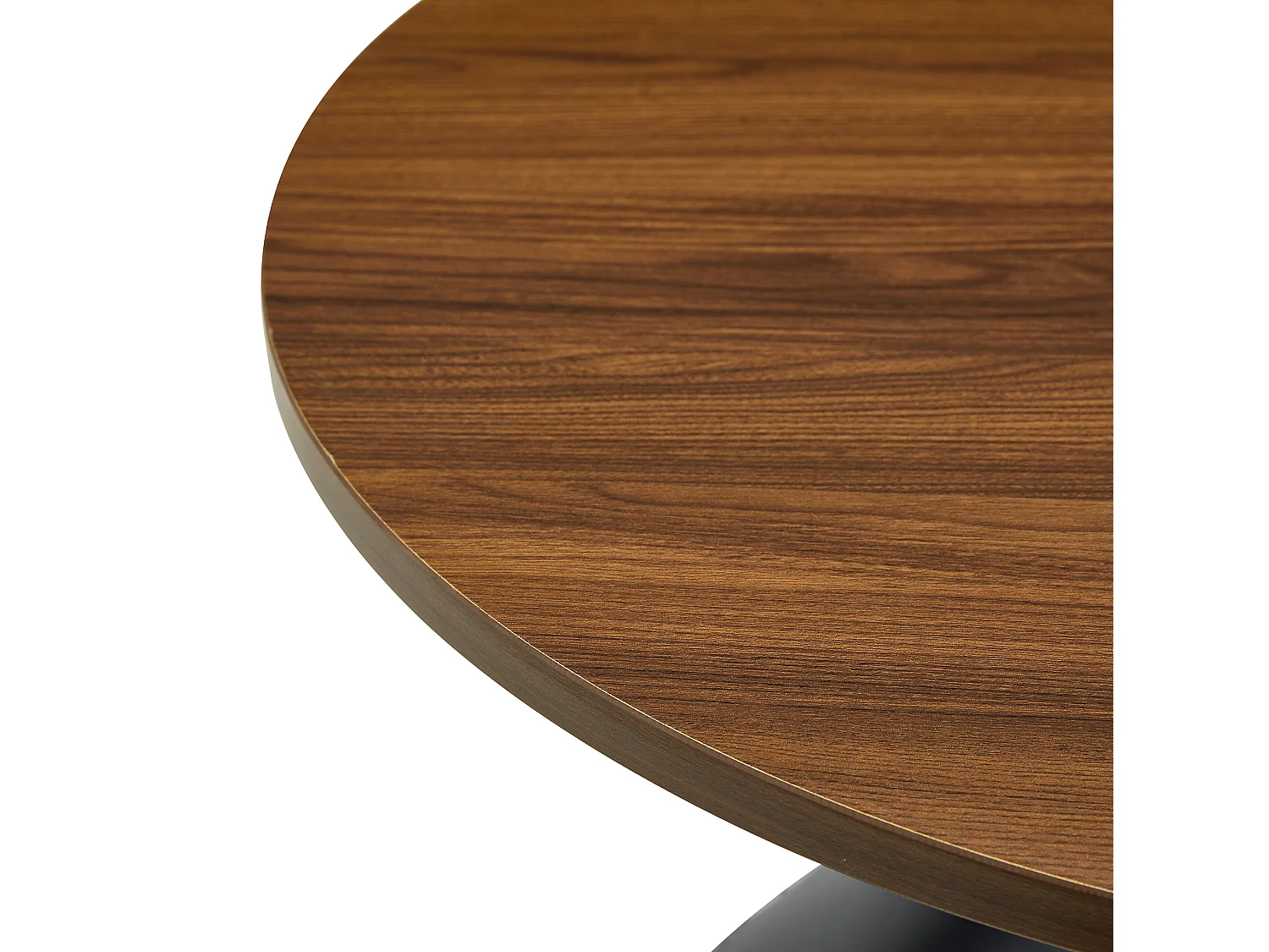Lot de 2 tables basses rondes 70 cm et 50 cm finition noyer et noir