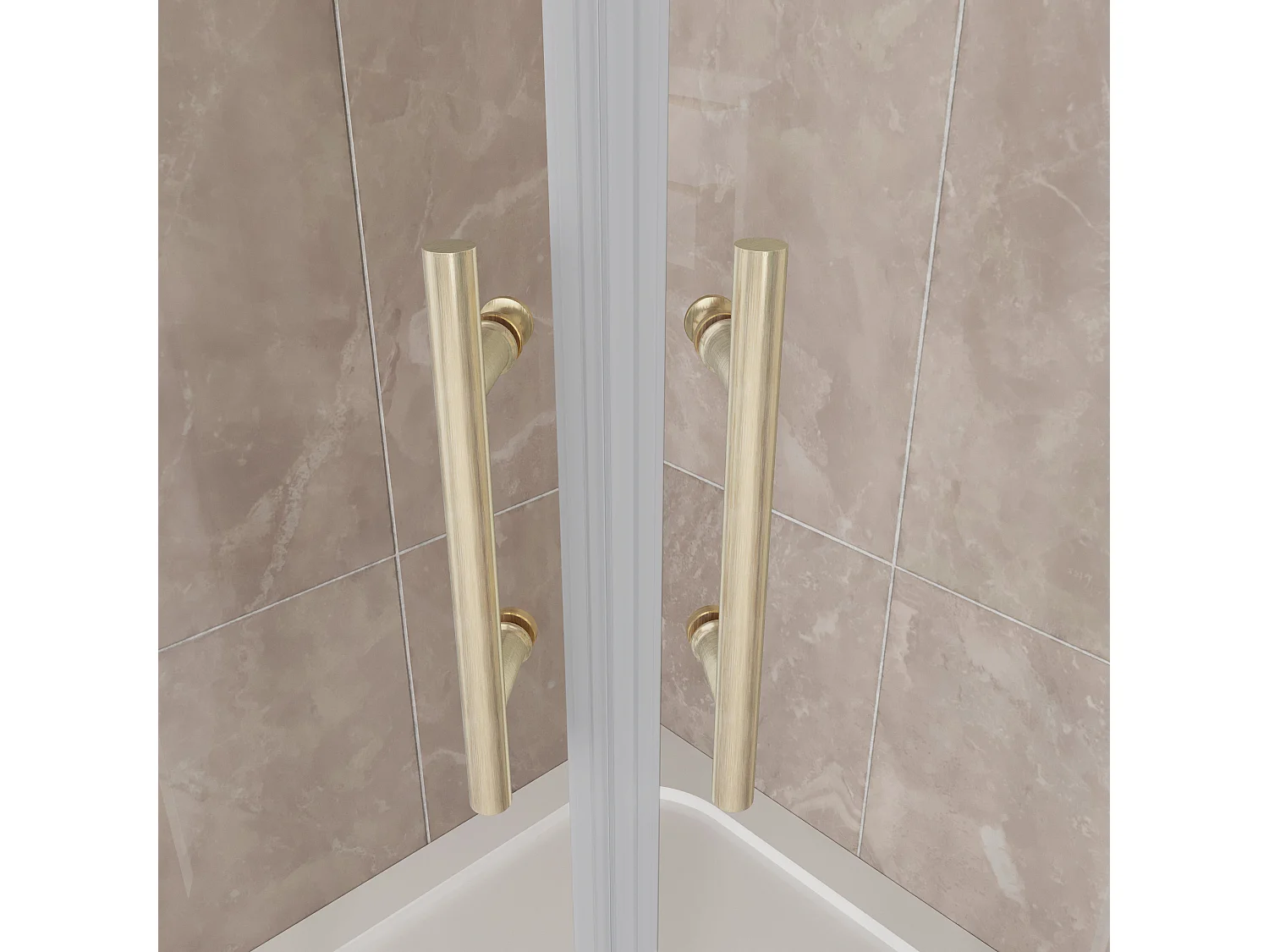 Box Doccia Semicircolare 90X90 cm Porte Scorrevoli Vetro Temperato 6 mm Trasparente Anticalcare Oro Spazzolato 190 cm, Piatto Doccia e Piletta inclusi