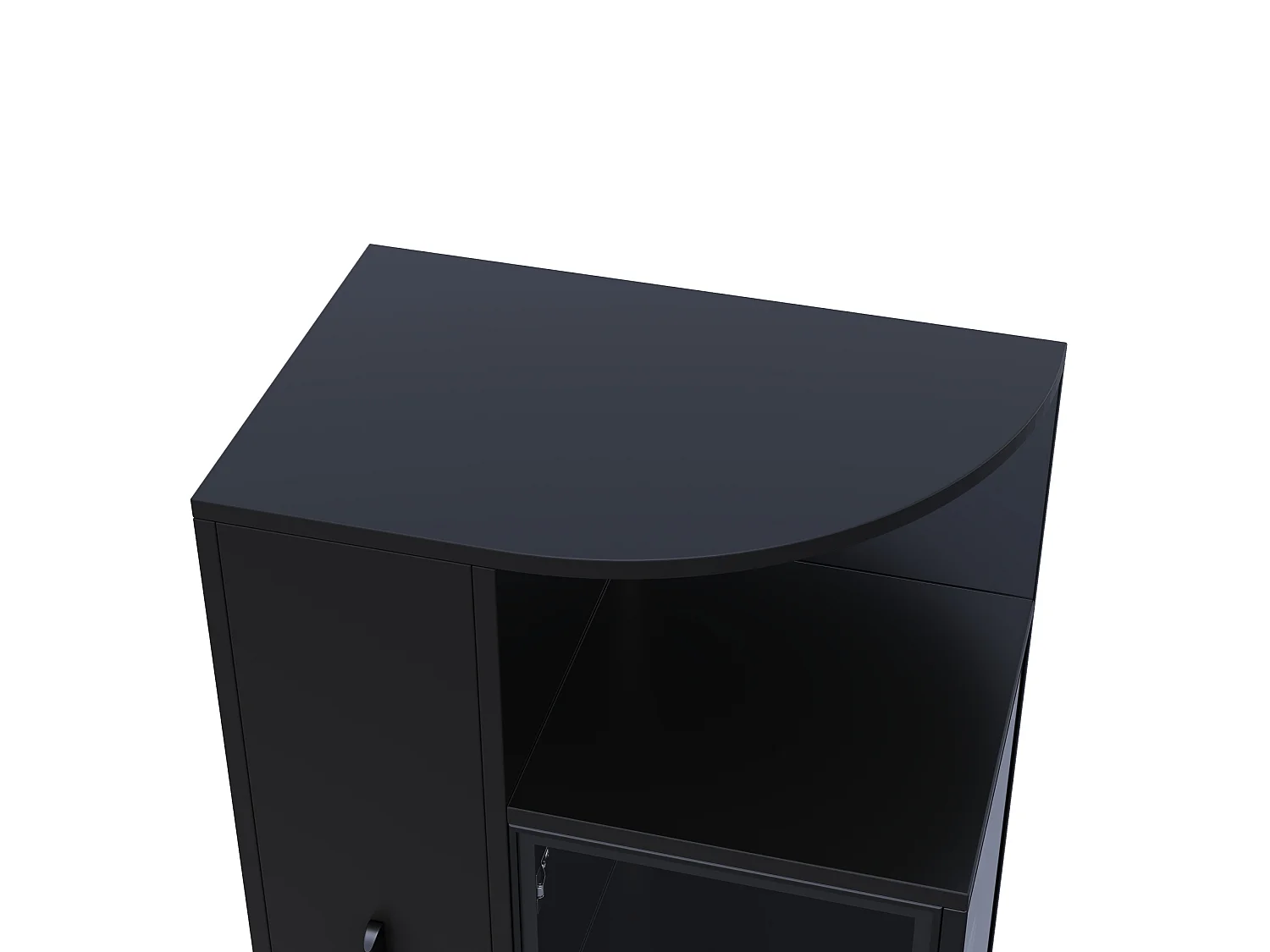 Vitrine em vidro 64x42x112 cm com iluminação LED e 2 portas - Preto