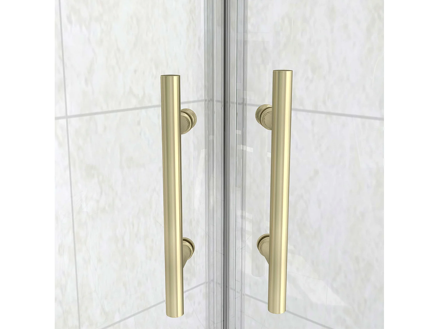 Box Doccia Semicircolare 90X90 cm Porte Scorrevoli Vetro Temperato 6 mm Trasparente Anticalcare Oro Spazzolato 190 cm