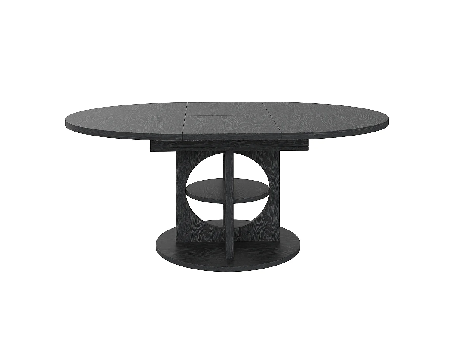 Tavolo da pranzo allungabile 110-150 x 110 cm con contenitore - Nero