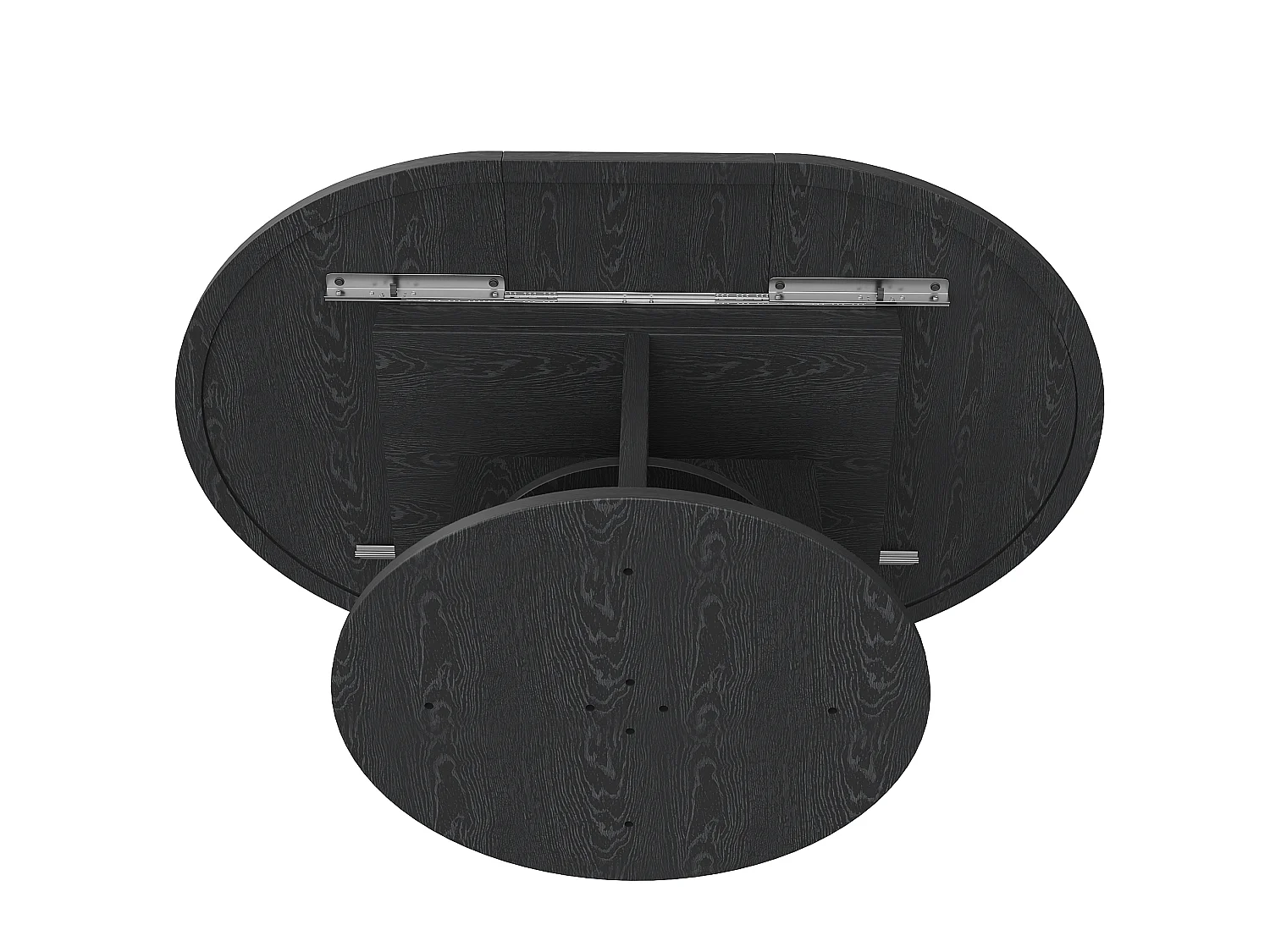 Tavolo da pranzo allungabile 110-150 x 110 cm con contenitore - Nero
