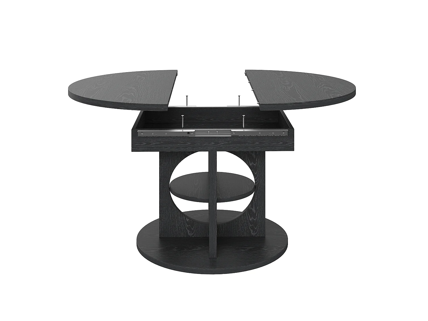 Tavolo da pranzo allungabile 110-150 x 110 cm con contenitore - Nero