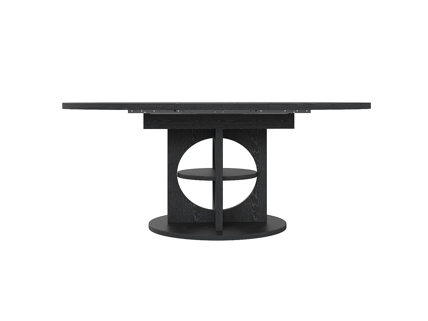Tavolo da pranzo allungabile 110-150 x 110 cm con contenitore - Nero