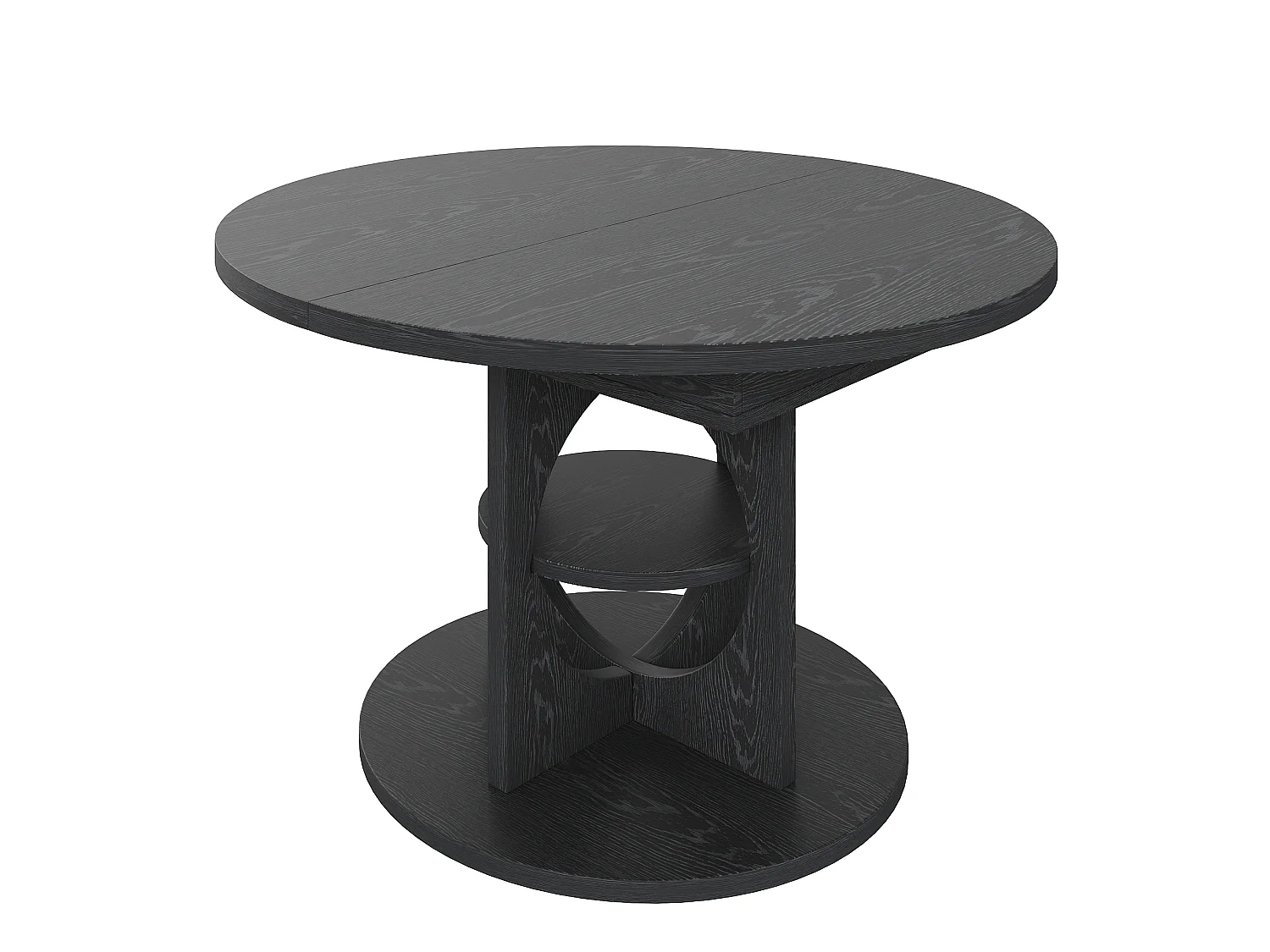 Tavolo da pranzo allungabile 110-150 x 110 cm con contenitore - Nero