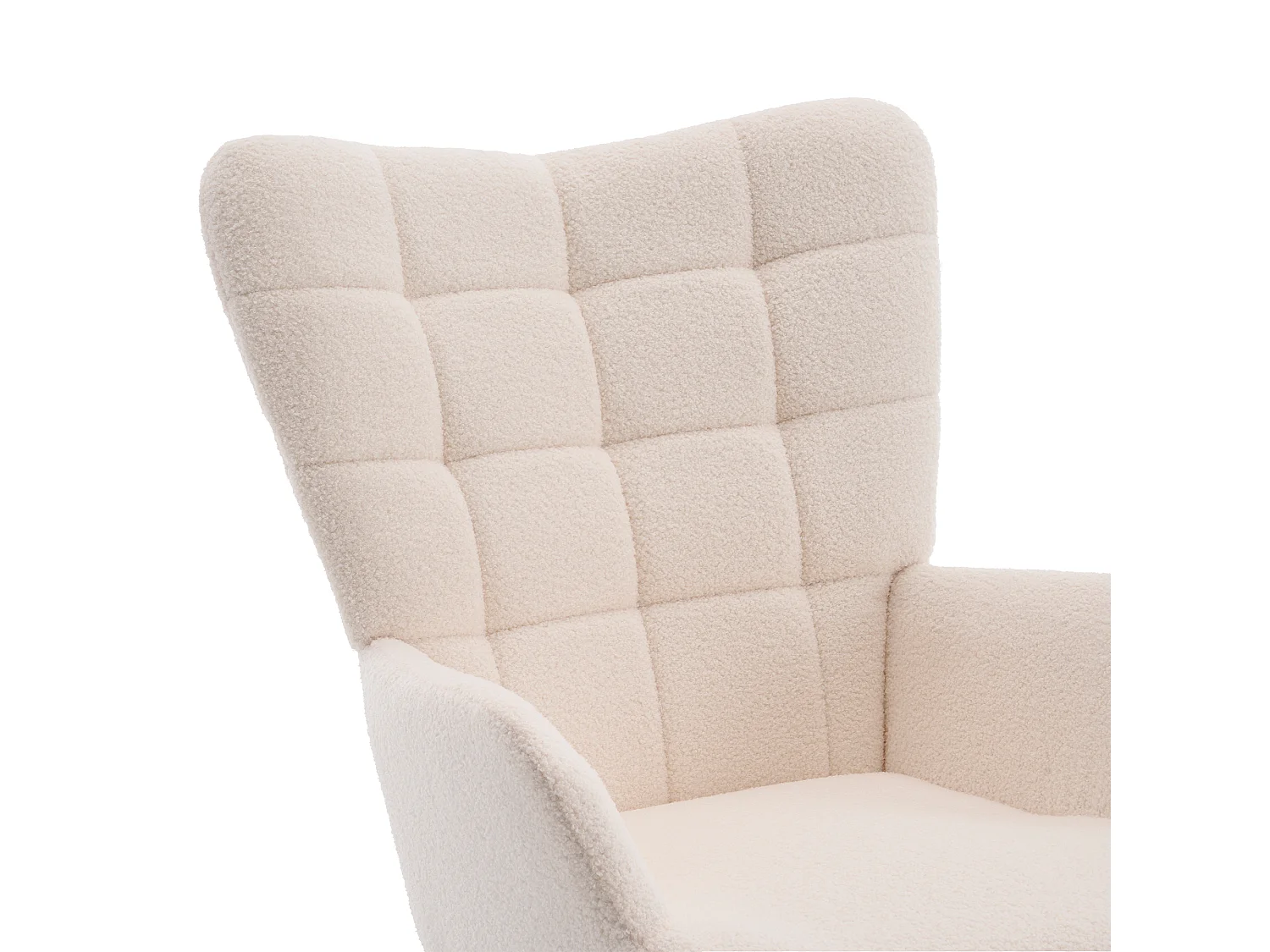 Rocking chair avec repose-pieds escamotable - Fauteuil à bascule en tissu beige
