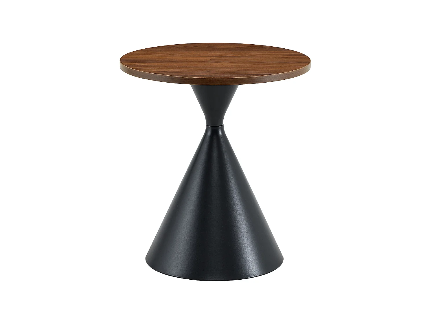 Lot de 2 table basse ronde avec piètement en métal noir - Marron