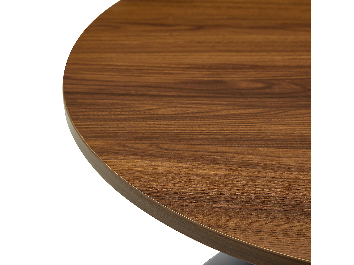 Lot de 2 table basse ronde avec piètement en métal noir - Marron