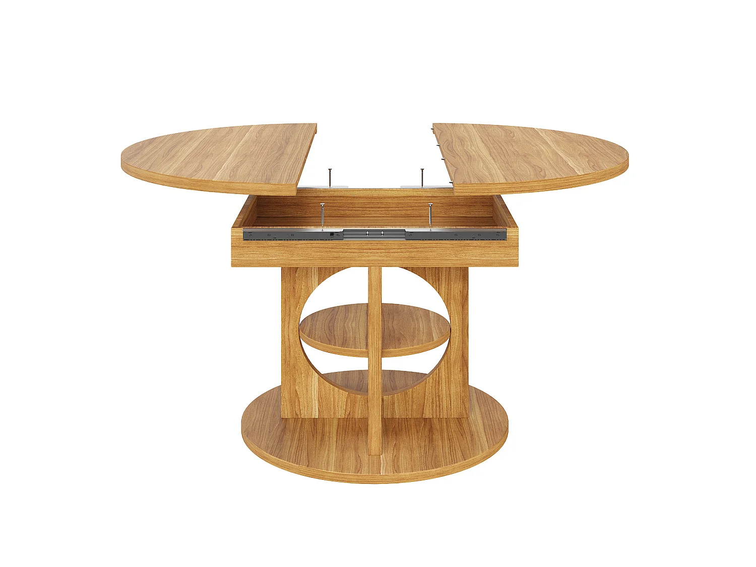 Table à manger extensible 110-150 x 110 cm avec rangement - Couleur bois