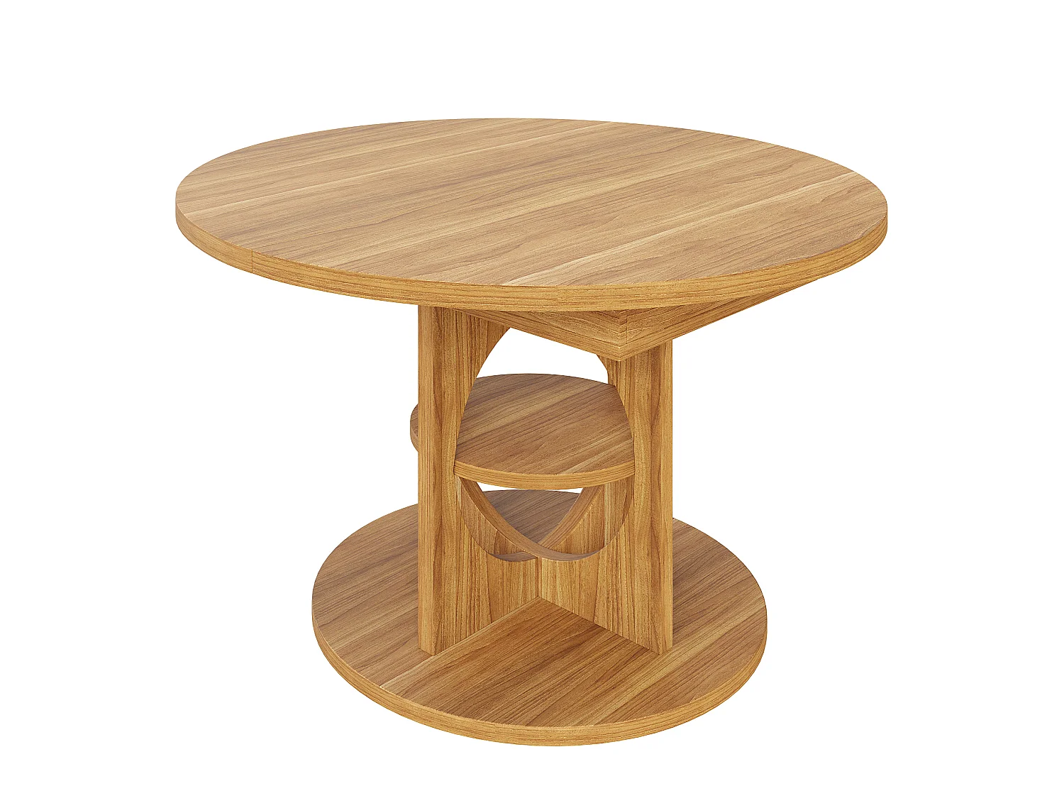 Table à manger extensible 110-150 x 110 cm avec rangement - Couleur bois