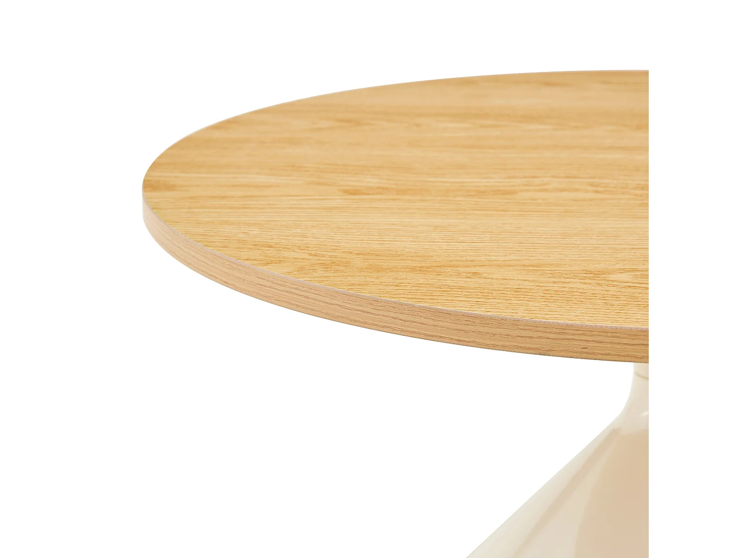 Set di 2 tavolini, 70 cm e 50 cm, con gambe in metallo color crema - Naturale chiaro