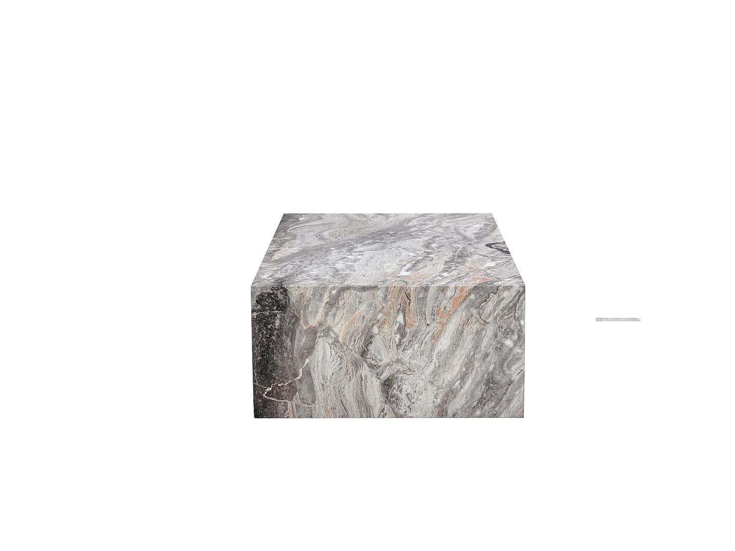 Table basse rectangulaire 90x50x30 cm - Effet marbre gris