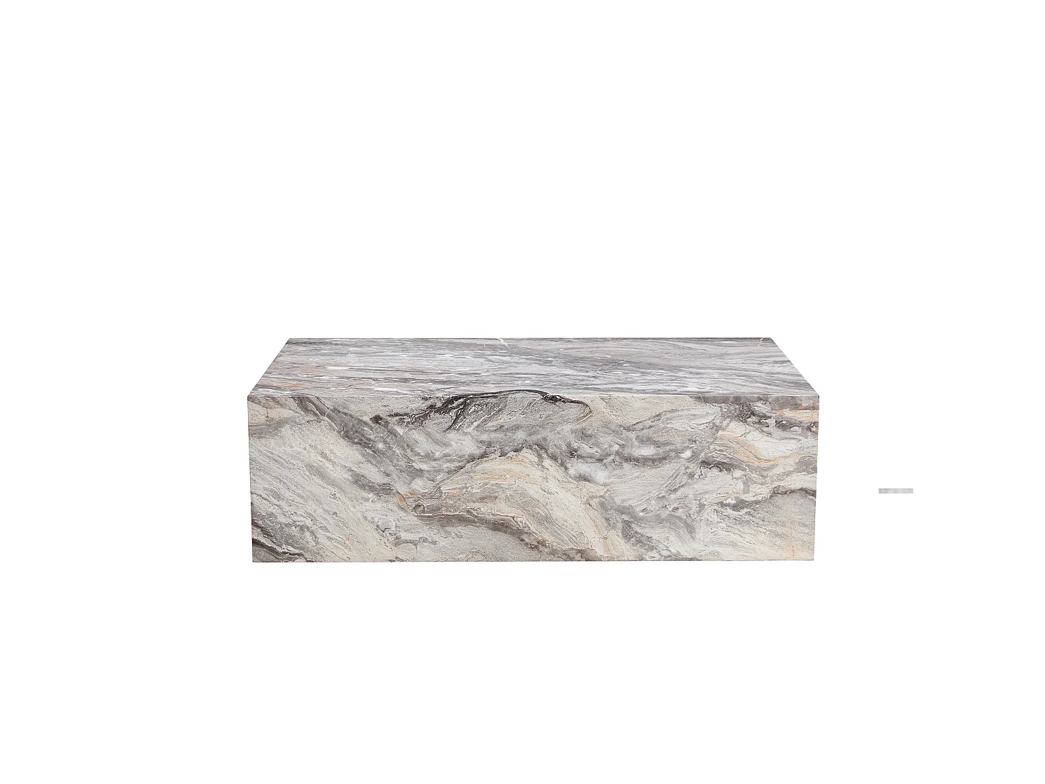 Table basse rectangulaire 90x50x30 cm - Effet marbre gris