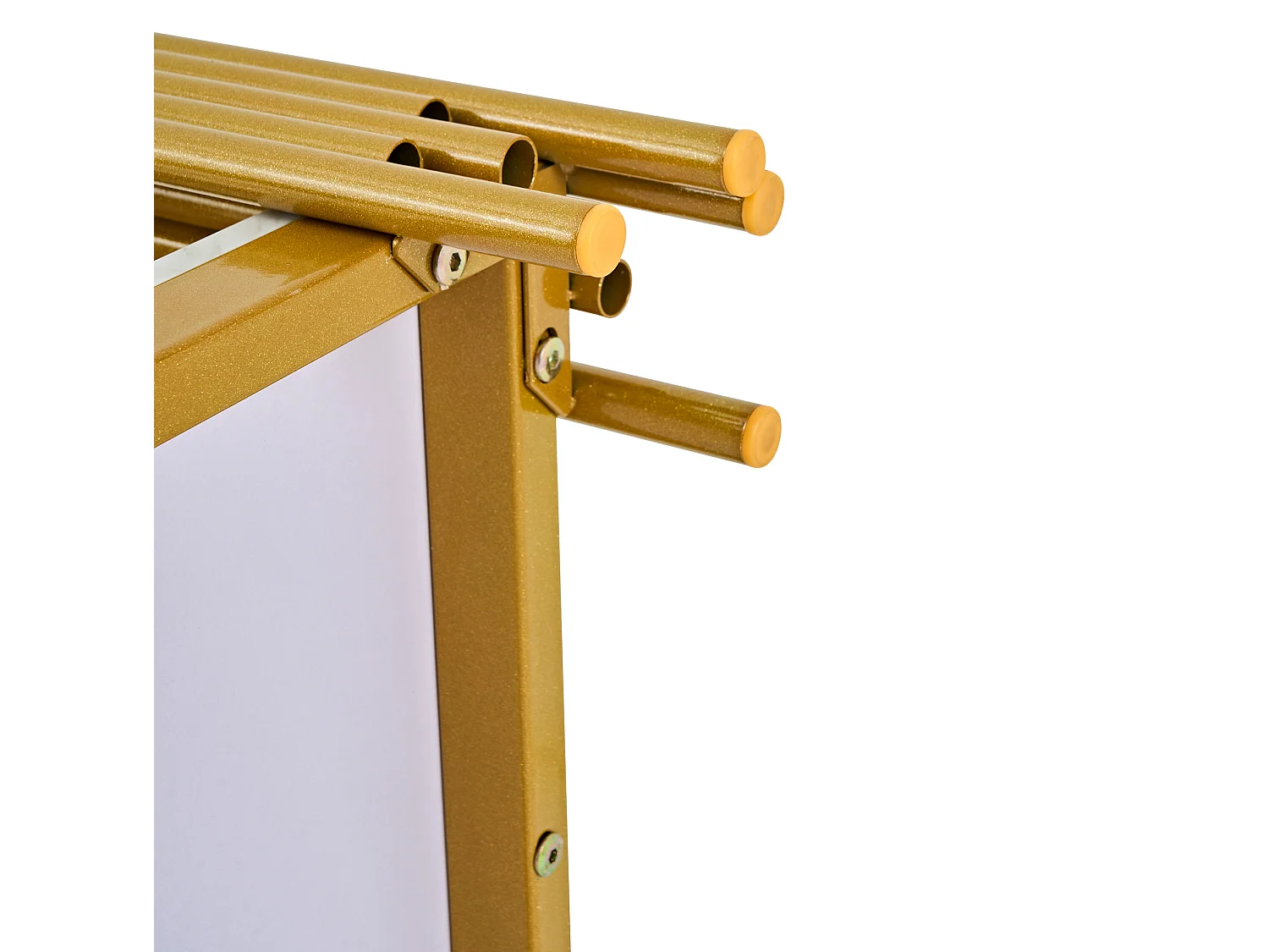 Salontafel met twee niveaus, 54,7 x 43 x 40 cm, wit en goud, marmerlook