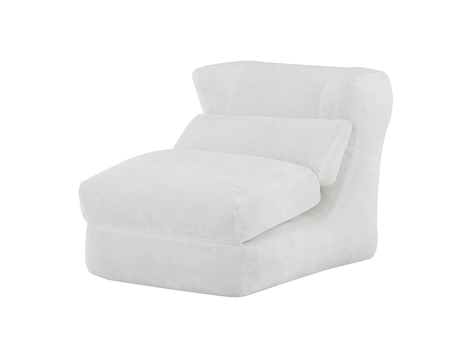 Poltrona/poltrona trasformabile in tessuto bianco - Per soggiorno e camera da letto