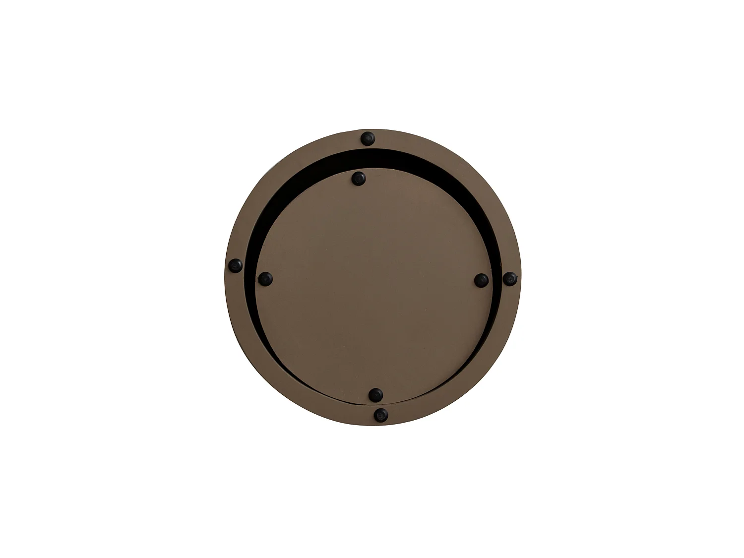 Set di 2 tavolini rotondi impilabili, 48 cm e 38 cm, in legno marrone scuro