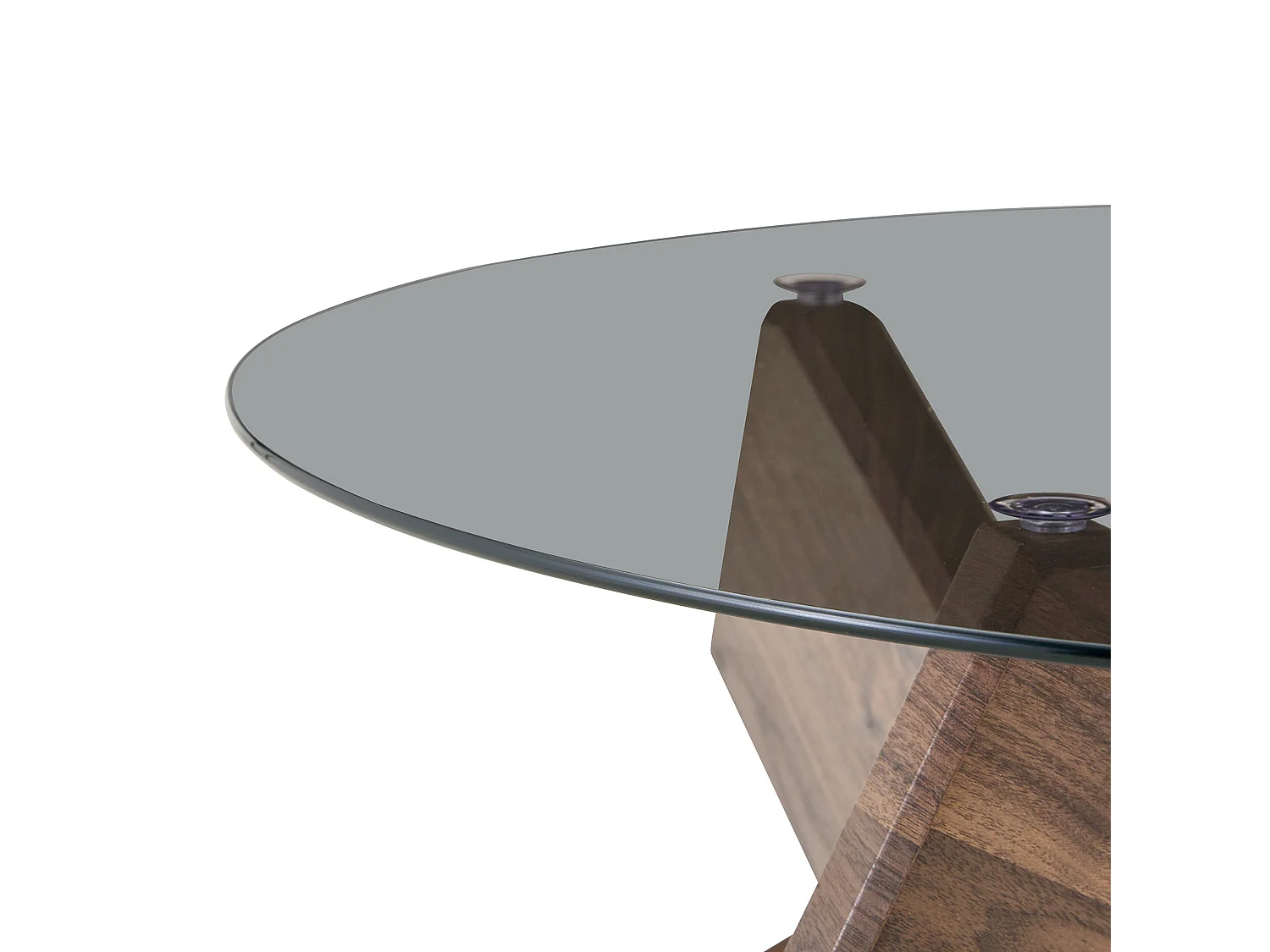 Ronde salontafel 79 cm in bruin - MDF en glas - Modern design