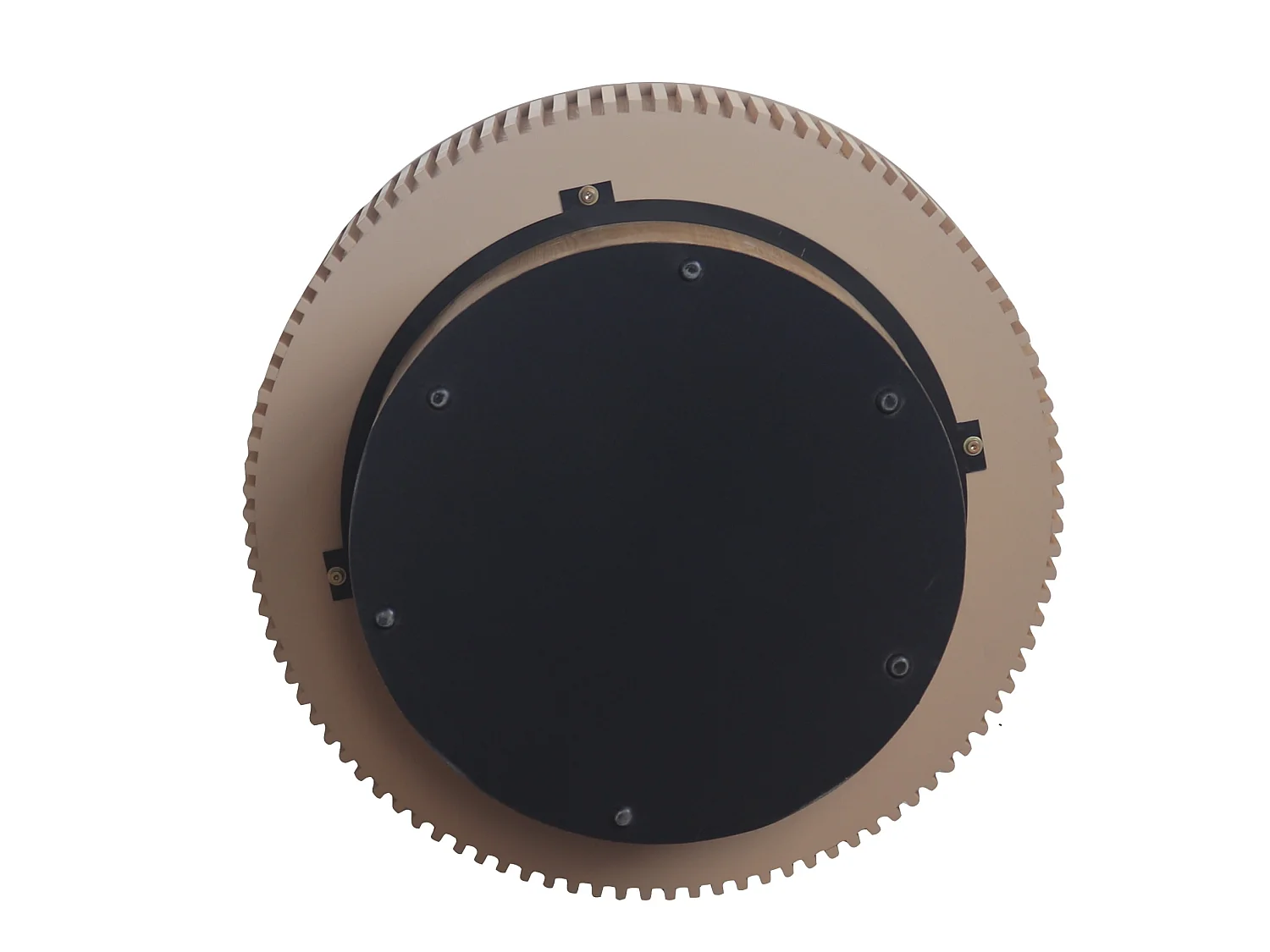 Mesa de centro redonda de 75 cm em madeira clara retro com espaço de arrumação - Tampo com textura de madeira