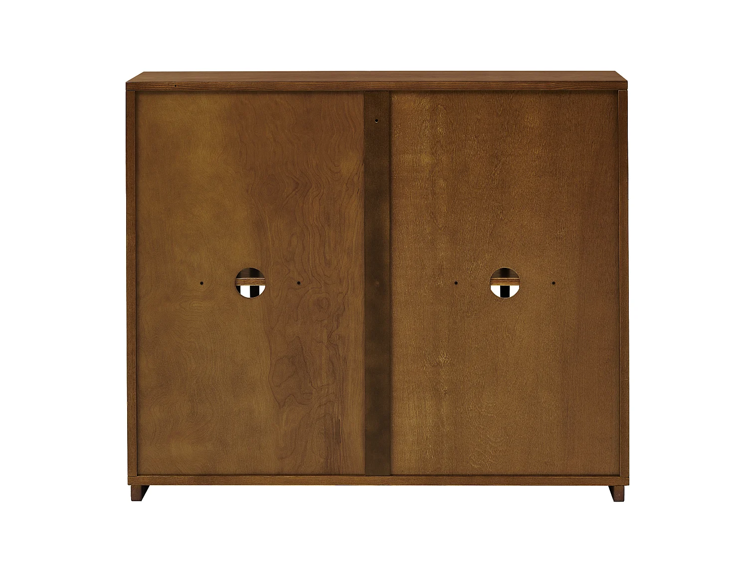 Buffet vintage marron avec 2 portes - Panneaux cannelés et ajourés