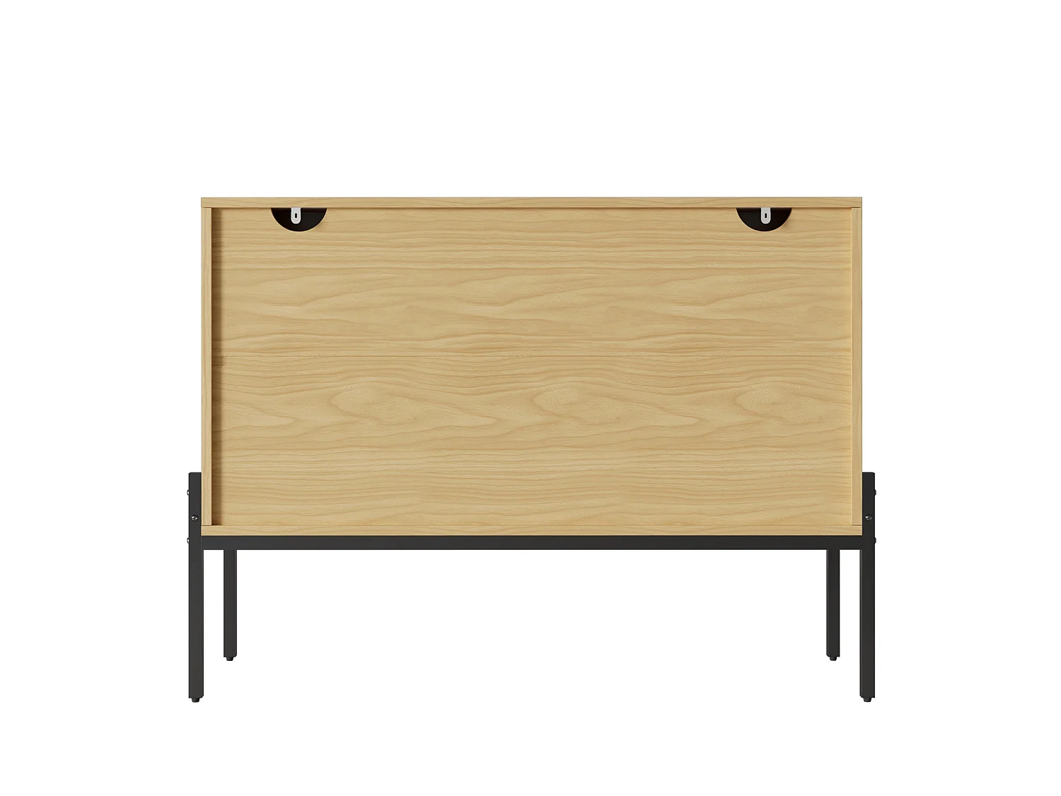 Aparador moderno de 100x40x75 cm con 2 puertas y patas metálicas - Color madera