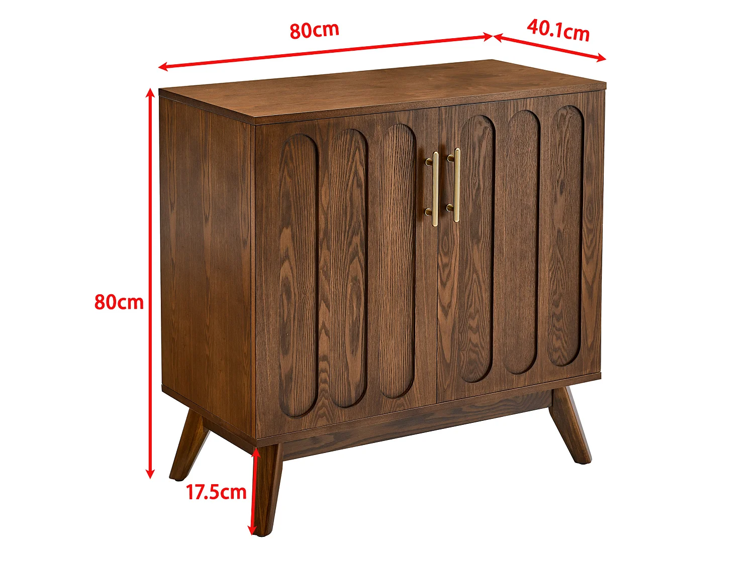 Buffet vintage en bois marron avec 2 portes et étagère réglable
