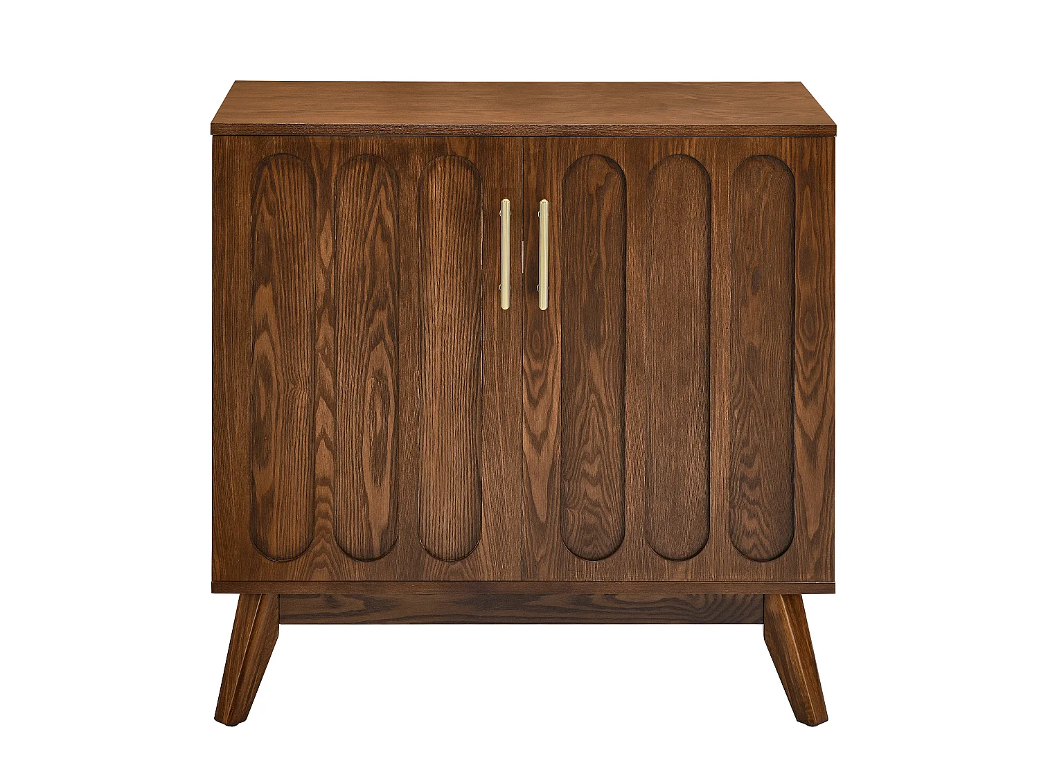 Buffet vintage en bois marron avec 2 portes et étagère réglable
